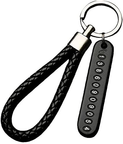 Car Keychain,Number Card Keyring Phone Number Plate Key Ring Durable Key Chain Accessories Keyring Gift for Man Woman