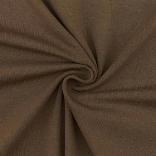 Jersey Stoff Cara, STANDARD 100 by OEKO-TEX, uni braun (Länge am Stück: ab 50cm / Breite: 150cm)