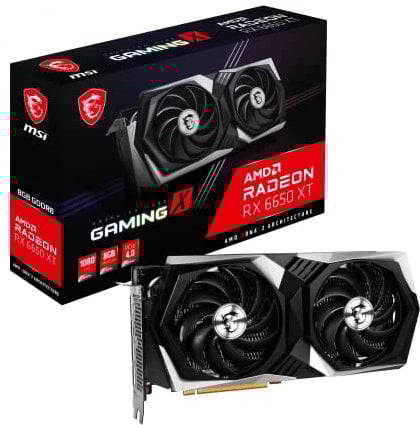 MSI Tarjeta gráfica Gaming Radeon RX 6650 XT de 128 bits y 8 GB GDDR6 DP/HDMI Dual Torx 4.0 con ventiladores FreeSync DirectX 12 VR Ready OC, V502-063R