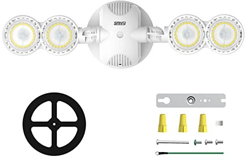 SANSI LED Strahler Außen, 30W Superhell 4000 lm Außensicherheitsleuchte, 5000K Weitwinkelbeleuchtung IP65 Wasserdicht, energiesparende Außenleuchte für Garagenhof, Garten