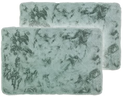 Schöner Wohnen Kollektion Badezimmerteppich 2er Set 40x60 cm Mint – Sehr Flauschige Badematte – Badewannenmatte waschbar – Duschmatte rutschfest – Badezimmer Deko – Badematte
