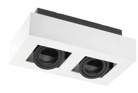 GTV lighting - Deckenbeschlag Deckenleuchte ASTER - lighting deckenlampe - Aufbau lampe Aufbauleuchte Aufbaustrahler Aufputz - AC220-240V, 50/60 Hz, GU10, max.20W * 2, IP20, Aluminium, doppelt weiß