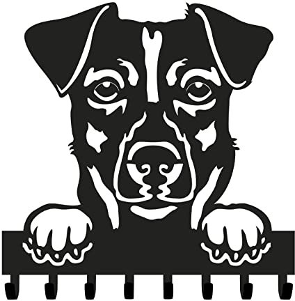 Generico Portachiavi da Muro a forma di cane con 8 ganci, Appendichiavi da Parete moderno per Ingresso, Cucina, Idea Regalo, Arredamento Casa, Porta guinzaglio cane da parete (Jack Russell)