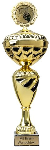 Pokale 6er Serie 57030 Gold/schwarz mit Deckel 29,8 cm