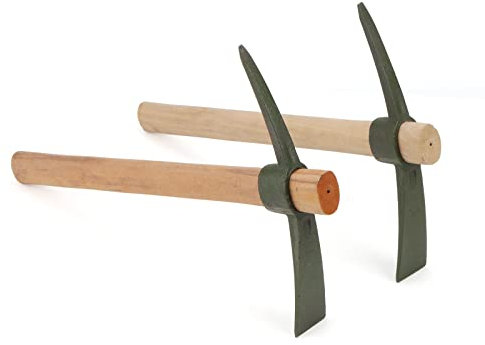 KEILEOHO 2 PCS 13.7 Inch Garden Pick Mattock, 35x23cm Pick Mattock Hoe with Handle, Garden Mattock, Pickaxe for Gardening, Planting Camping