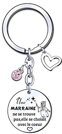 ZYMGUO Cadeau Marraine Porte clef Porte-clés pour Annonce Grossesse Marraine Naissance Enfant idée Cadeau Annonce bébé Fille garçon marraine bapteme d'anniversaire Cadeaux de Noël (3)