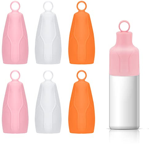 Vspek 6 Pezzi Manicotti per Bottiglie in Silicone da Viaggio, Copribottiglia Bottiglie da Viaggio, Viaggio Accessori Utili Travel Essentials Kit Contenitori Flaconi, per articoli da toeletta