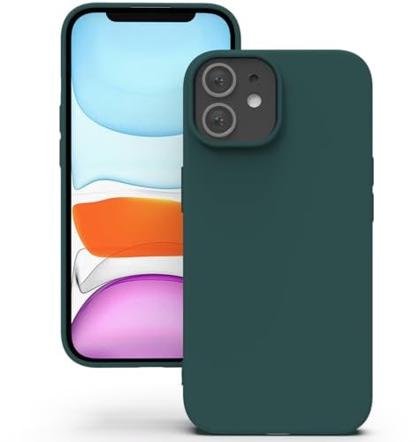 YATWIN Silicone Case for iPhone 11, Soft-Touch, Shockproof, DustProof, Antiskid Full Body Armour Phone Cover for Apple iPhone 11 - Dark Green