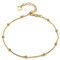 Aka Gioielli® - Bracelet de Cheville Femme en Argent 925 Plaqué Or Jaune 18 Carats - Chaîne Simple avec Boules - Longueur réglable