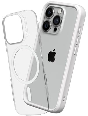 RhinoShield Modulares Case kompatibel mit MagSafe für [iPhone 15 Pro] | Mod NX - Überragender Magnet, Individuell anpassbare, strapazierfähige Schutzhülle 3.5M / 11ft Fallschutz - Weiß
