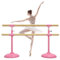 Ballettstange Doppelschichtige Ballettstange aus Holz für den Haushalt mit Edelstahlhalterung, schwere Basis kann EIN Gewicht von 500 kg tragen (Color : Pink, Size : 1.5M/5FT)