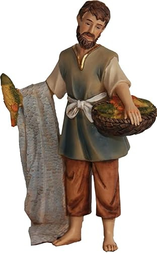 FADEDA Fischer/Höhe:14 cm/handbemalt/detailgetreue Krippen Figuren - Weihnachten Tisch Dekoration Krippe Zubehör