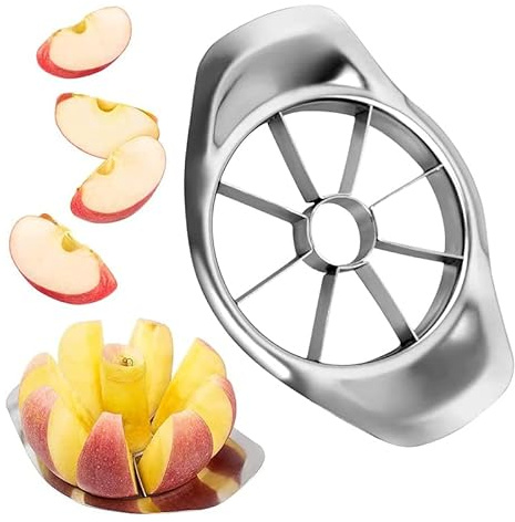 Edelstahl-Apfelschneider Apfelschneider Obstschäler Edelstahl-Apfelschäler Entkerner Obstmesser 3-in-1-Edelstahlschneider, Apfelschneider mit 8 Klingen zum Schneiden von Obst Geschenk