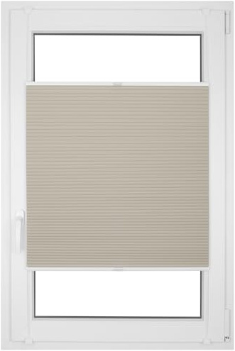 RENA Wabenplissee Thermo Plissee ohne Bohren Verdunklungsplissee Blickdicht Fenster Balkonfenster Balkontür Verdunkelung Sonnenschutz Innen Sichtschutz Hitzeschutz Tan 95x220 cm