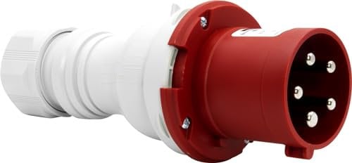 Brennenstuhl Prise électrique industrielle CEE à 5 pôles pour usage extérieur, prise électrique mâle CEE 400 V/63 A, connexion vissable, utilisation en plein air, chantiers, industrie, camping, IP44,