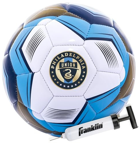 Franklin Sports MLS Philadelphia Union Fußball – Offizielle Größe 5 – weicher abriebfester Bezug – Fußball in offizieller Größe und Gewicht – Luftpumpe im Lieferumfang enthalten