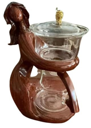 LOVIVER Juego de té de Kung Fu, Tetera magnética, Tetera de Goteo Perezoso, Tetera de Kung Fu, Juego de té de Vidrio Kungfu para el hogar, Regalo de, Rojo