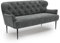 CAVADORE 2,5-Sitzer Küchensofa Amba, Trendige Sitzbank für Küche oder Esszimmer / 173 x 97 x 87 / Hochwertiges Mikrofaser: Grau