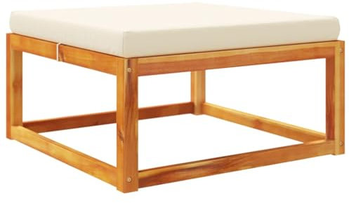 vidaXL Gartenhocker mit Kissen 65x65x29 cm Massivholz Akazie, Outdoor Hocker, Outdoor Fußhocker, Hocker, Garten Fußhocker, Fußhocker Terrasse, Fußbank