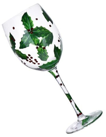 Dekorativer Trinkbecher aus Glas mit Weihnachtsmotiven, hoher Fuß, für Partys und Feiertage, Events, Wassertrinkgeschirr