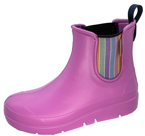 Fischer Damen Stiefelette Gummistiefel bunter Stretcheinsatz 201032