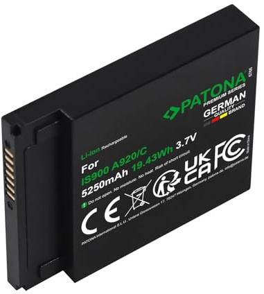 PATONA Premium Akku für Pax A920, A920C | Ersatz für Pax IS900 | 3,7 V, 5250mAh | Barcode- Handscanner und POS-Terminals | Hochwertiger Ersatz- oder Zweitakku | Ersatzakku für Barcode- Handscanner und POS-Terminals