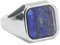 Herren Ring Silber, Edelstahl Männer Ringe 22MM Breiter Siegelring Lapislazuli Ring Verlobungsring Schmuck Herren Größe 52 (16.6)