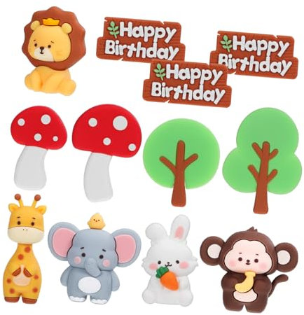 Toyvian 1 Jeu Colle Douce pour décoration de gâteau Dessin animé gâteau de Lapin décorations de gâteaux d'animaux Mignon cerf gâteau de Singe Petites Figurines d'animaux Caoutchouc Souple