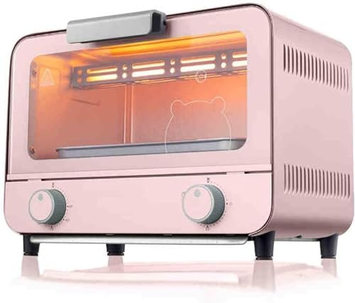 LABLADUO Air Fry Toaster Oven, 9L Mini Oven, Adjustable Temperature 50-230°C, 30 Min Timer, Convection Countertop Oven (Pink)