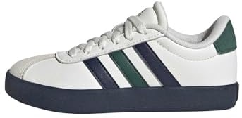 adidas Unisex Kinder VL Court 3.0 Shoes Kids, core White/Collegiate Navy/Collegiate Green, 33 EU