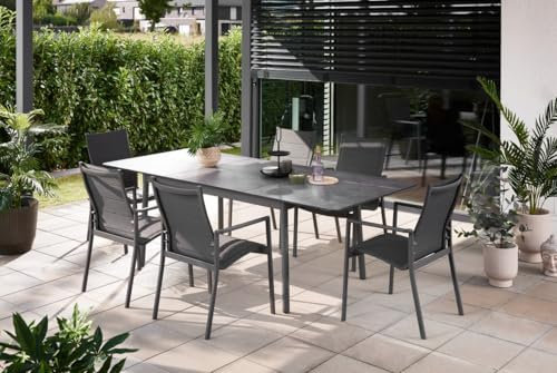 Primaster Garten-Essgruppe Taormina Bilbao 6 Personen mit ausziehbaren Tisch Sitzgruppe