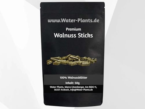 Premium Walnuss Sticks – Naturfutter für Garnelen, Krebse, Schnecken & Krabben – 100% Walnussblätter – Ohne Zusätze – Antibakteriell & immunsystemstärkend
