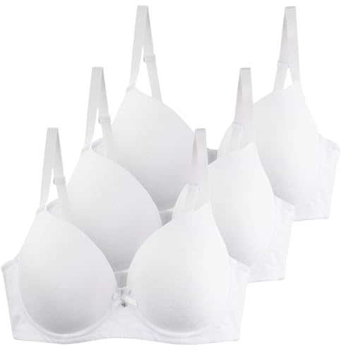 Shffuw 3 Pack Push Up Bras for Women UK Sexy Floral Lace Comfit Padded Support Underwire Bralettes Full Coverage Comfort Everyday Minimiser Plus Size Sports Wireless Bras Ladies Underwear Womens Bra