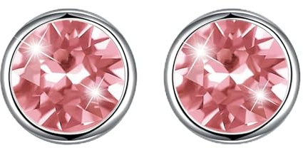 Hasnsofie Silber Ohrstecker 925 Ohrringe, 925 Sterling Silber 8mm Rund Klein Ohrstecker Ohrringe, Unisex Silber Ohrringe für Damen Herren Schwarz/Lila/Aurore Boreale/Blau/Rot/Weiß/Grün