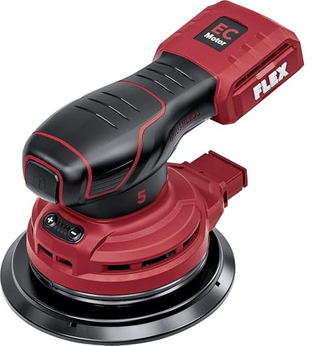 FLEX 18 V Akku-Exzenterschleifer (ORE 5-150 18-EC C, 18 V Akku, 4 Stufen Drehzahleinstellung, mit Staubfiltersack, EMS, Handwerker, Handwerkzeug) 534186