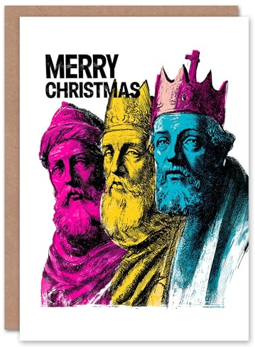 Artery8 Christmas Card Three Wise Men Magi Kings CMYK Pop Art Style