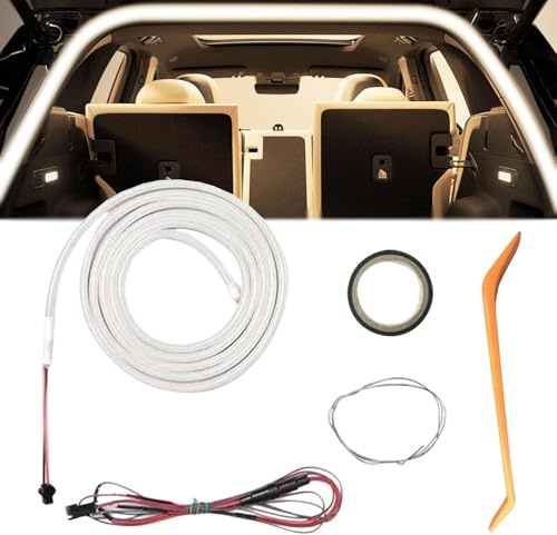 4M Kofferraum Lichtstreifen, Dynamic Flowing Car Trunk Light Strip, Kofferraum Beleuchtung Led Band, Auto Innenraumbeleuchtung,Automatischer Sensor Tail Box Light Strip für Auto Kofferraum Dekoration