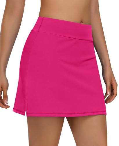 JoyGirl Tennisrock Damen Hohe Taille Sportrock Golfrock | mit Hose, Taschen, A-Linie, Plissee Skort, Kurz Hosenrock Skirt, Atmungsaktiv, Komfort, für Laufen Workout Training