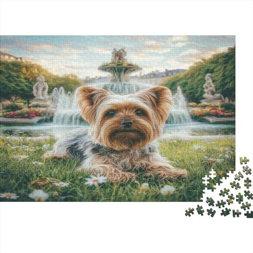 Yorkshire Terrier 1000 Piece Jigsaw Puzzle Paper for Adults Fountain Garden Puzzle Game Family Relaxation Home 70x50cm/1000pcs