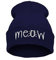 Beurio Slouchy Beanie Winter Knit Skull Mütze für Damen Herren mit Meow - Blau - Einheitsgröße