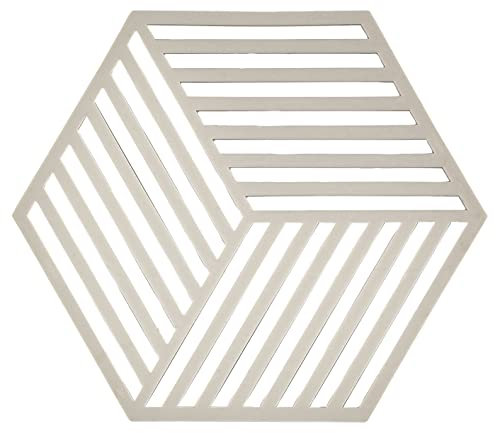 Zone Denmark Hexagon Topfuntersetzer Hitzebeständig, Silikon Untersetzer, Praktische und Dekorative Topf-Untersetzer, Spülmaschinenfest, 16 x 14 cm, Warm Grey