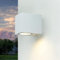 Licht-Erlebnisse Aussenlampe Wand Weiss, Downlight Außen, Haus, Garten, Terrasse, Balkon, eckig, klein, H:8 cm, regenfest IP44, Down, Wandleuchte GU10