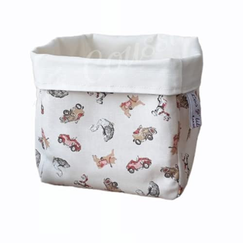 Panière de rangement pour chambre de bébé aux motifs de jouets anciens, style brocante chic