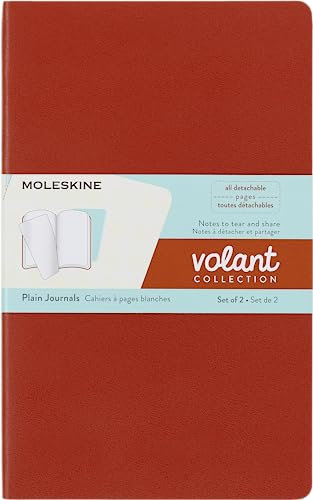 Moleskine Volant Journals Large Plain Coral Orange Aqua.Blue
