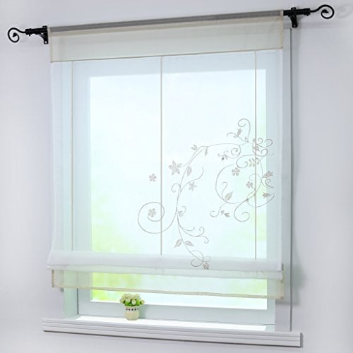 Joyswahl Raffrollo Voile Raffgardinen mit Tunnelzug Alina Gardinen BxH 60x120cm Sand 1er Pack