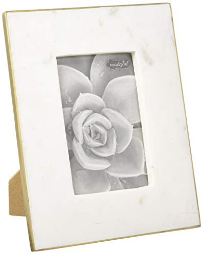Mud Pie Marble and Gold Edge Frame 4 x 6, Multi-Color, 9 .25 inches x 7.25 inches