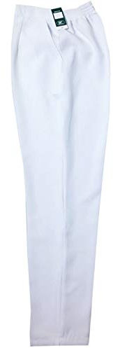 Inspire Me Ladies Womens Half Elasticated Waist Work Trousers Machine Washable Casual Stretch Trousers with Pockets Pants (White, 14 W 29 L)