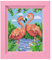 Pixel P31442 Mosaik Geschenkverpackung Flamingos, Pixelbild mit Rahmen, kinderleichtes Stecksystem, ohne Bügeln und Kleben, Steinchen aus Biokunststoff