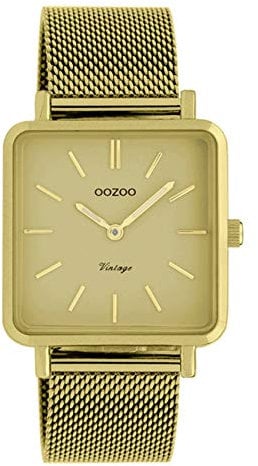 Oozoo Vintage Damenuhr Quadratisch mit Milanaiseband Golden Sun 29 x 29 MM Gold C20010