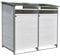 Melko Cache-poubelle 240 l en bois anthracite/blanc 140 x 85 x 127 cm, avec paroi arrière